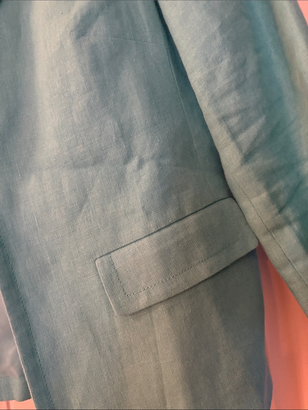 Talbots Bright Turquoise Linen-Blend Blazer - Picture 4 of 7